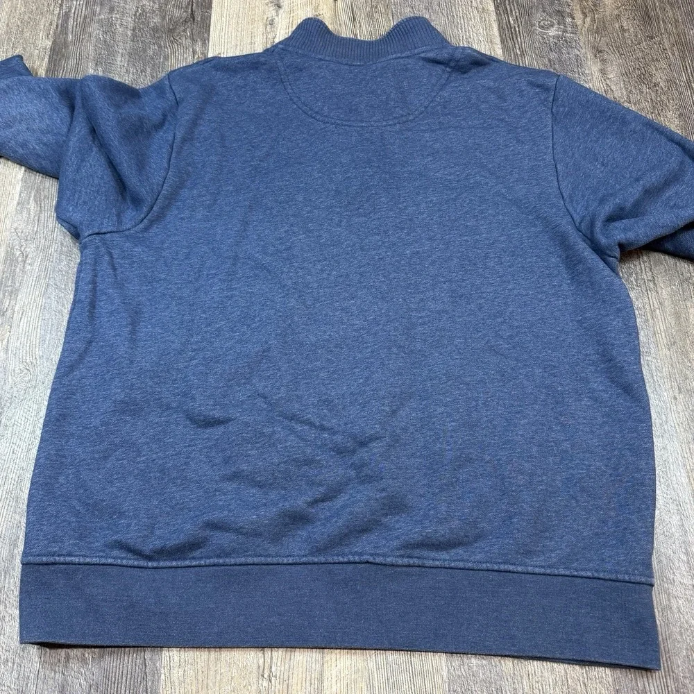 Orvis 1/4 Zip Pullover XL Blue Mock Neck Cotton Pullover‎ Sweatshirt Sweater